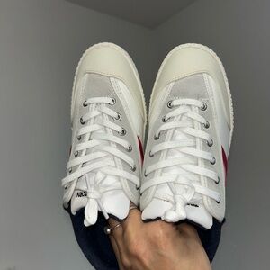 Tretorn White and Red Athletic Shoes